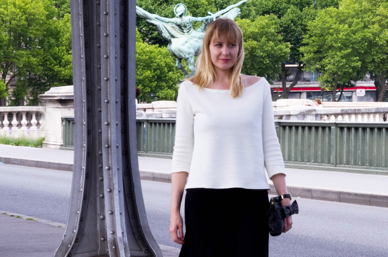 pull blanc col bateau
