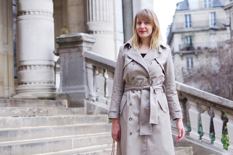 trench isla serge coton beige