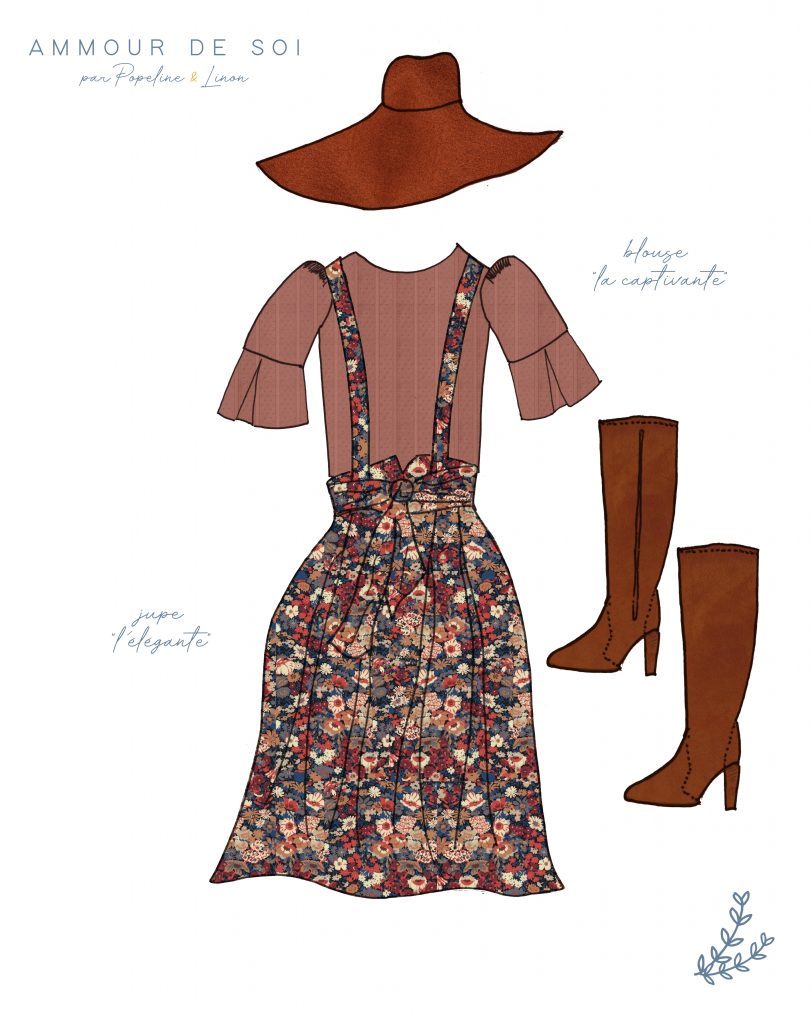 POPELINE ET LINON - Jupe l'élégante