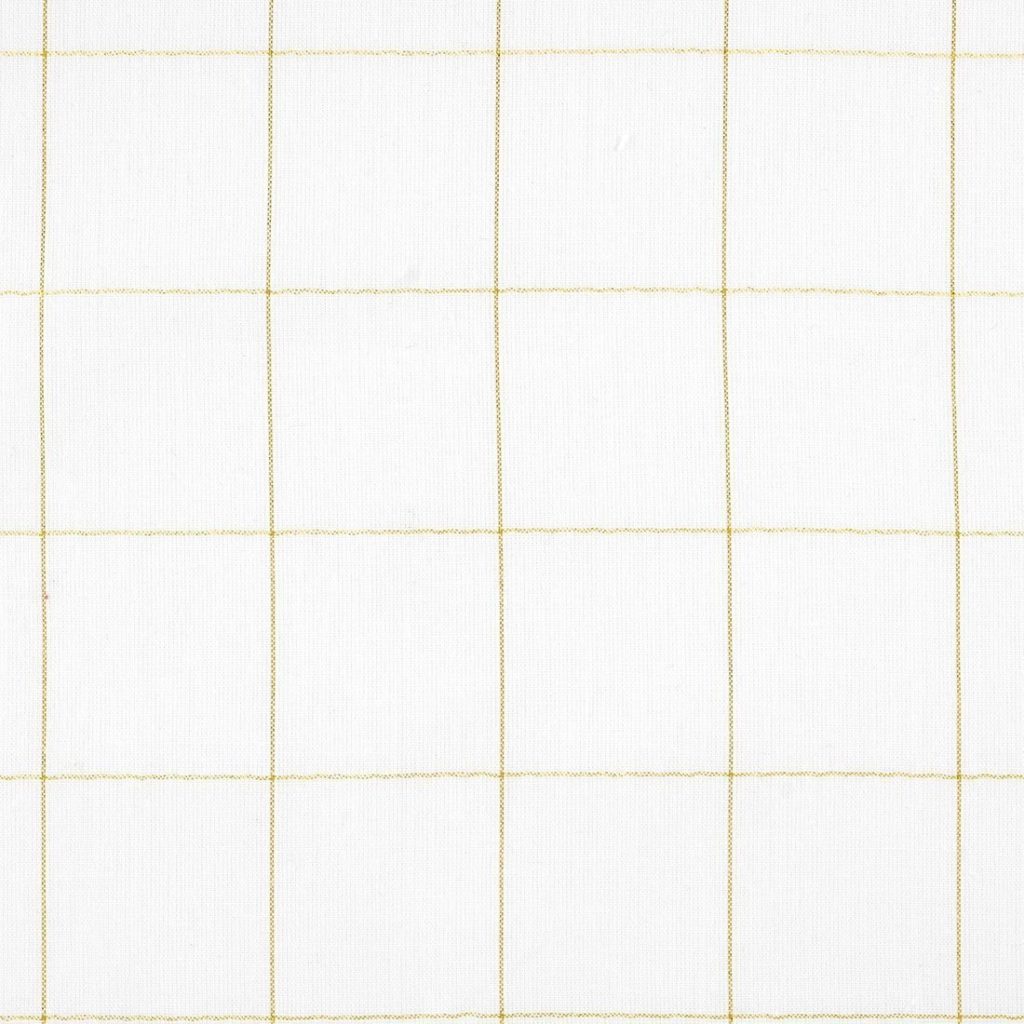 Tissu voile de coton carreaux écru et doré